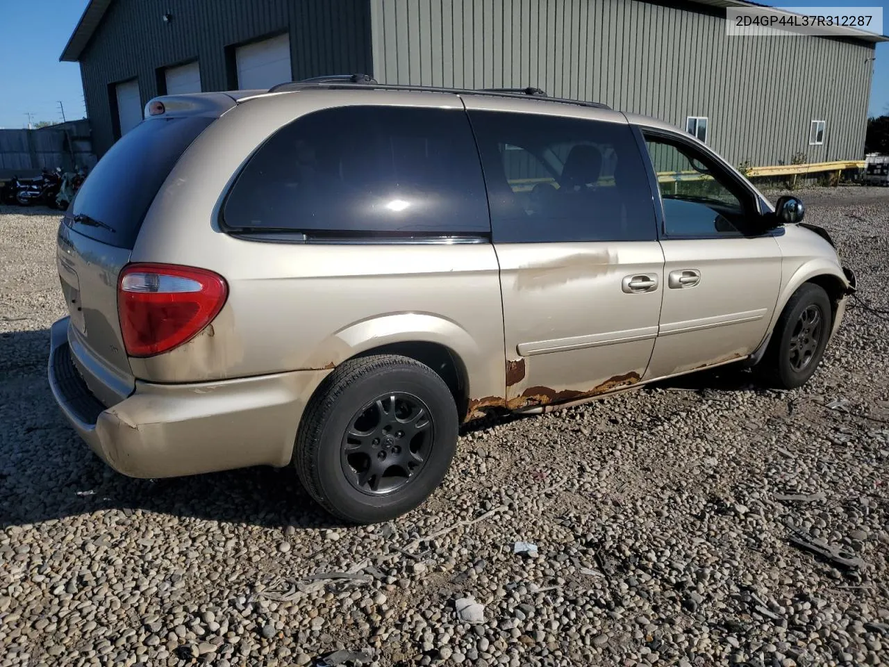 2007 Dodge Grand Caravan Sxt VIN: 2D4GP44L37R312287 Lot: 74214604