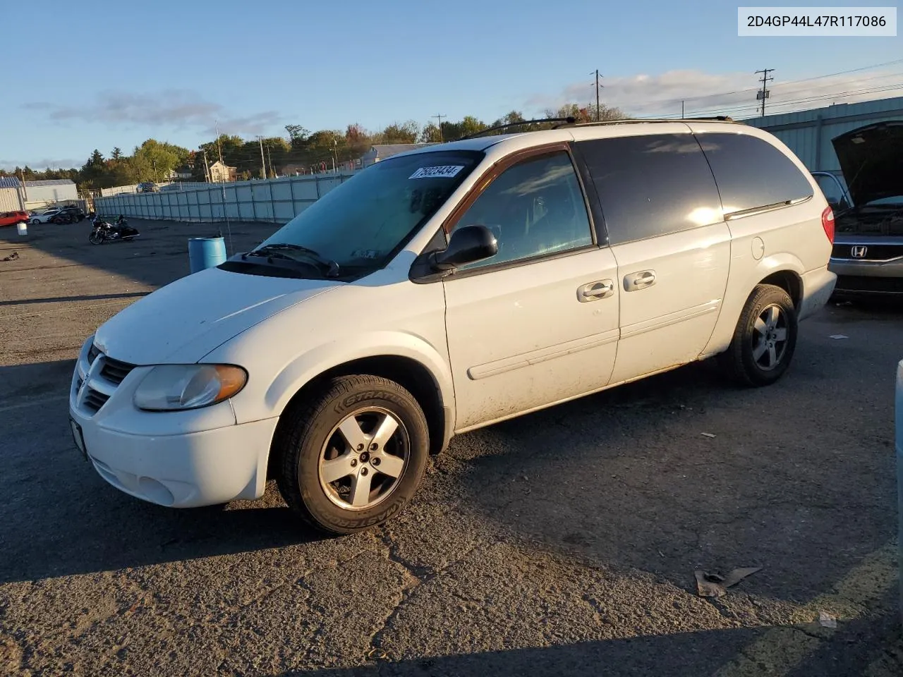 2007 Dodge Grand Caravan Sxt VIN: 2D4GP44L47R117086 Lot: 75023434