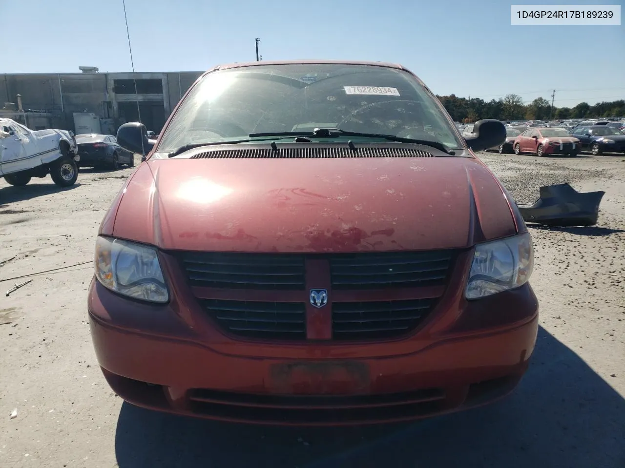 2007 Dodge Grand Caravan Se VIN: 1D4GP24R17B189239 Lot: 76228934