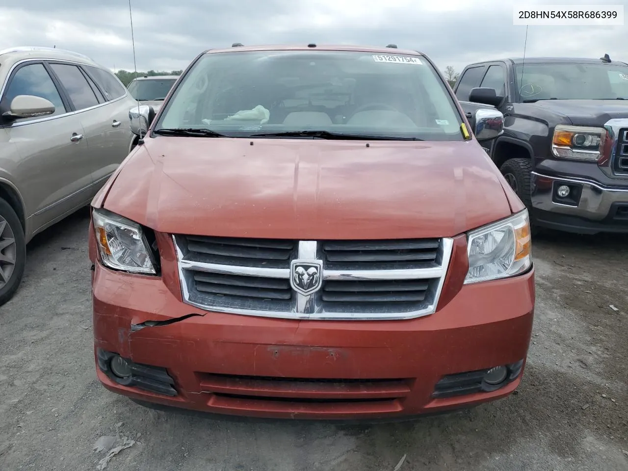 2008 Dodge Grand Caravan Sxt VIN: 2D8HN54X58R686399 Lot: 51291754