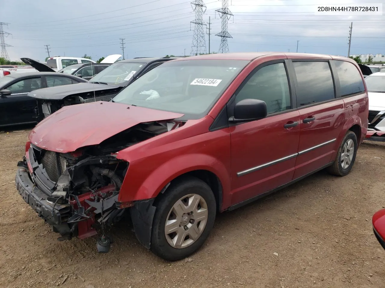 2008 Dodge Grand Caravan Se VIN: 2D8HN44H78R728431 Lot: 54622184