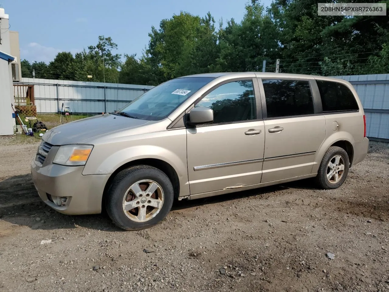 2008 Dodge Grand Caravan Sxt VIN: 2D8HN54PX8R726363 Lot: 66873494