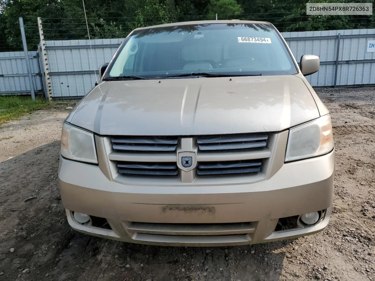 2008 Dodge Grand Caravan Sxt VIN: 2D8HN54PX8R726363 Lot: 66873494