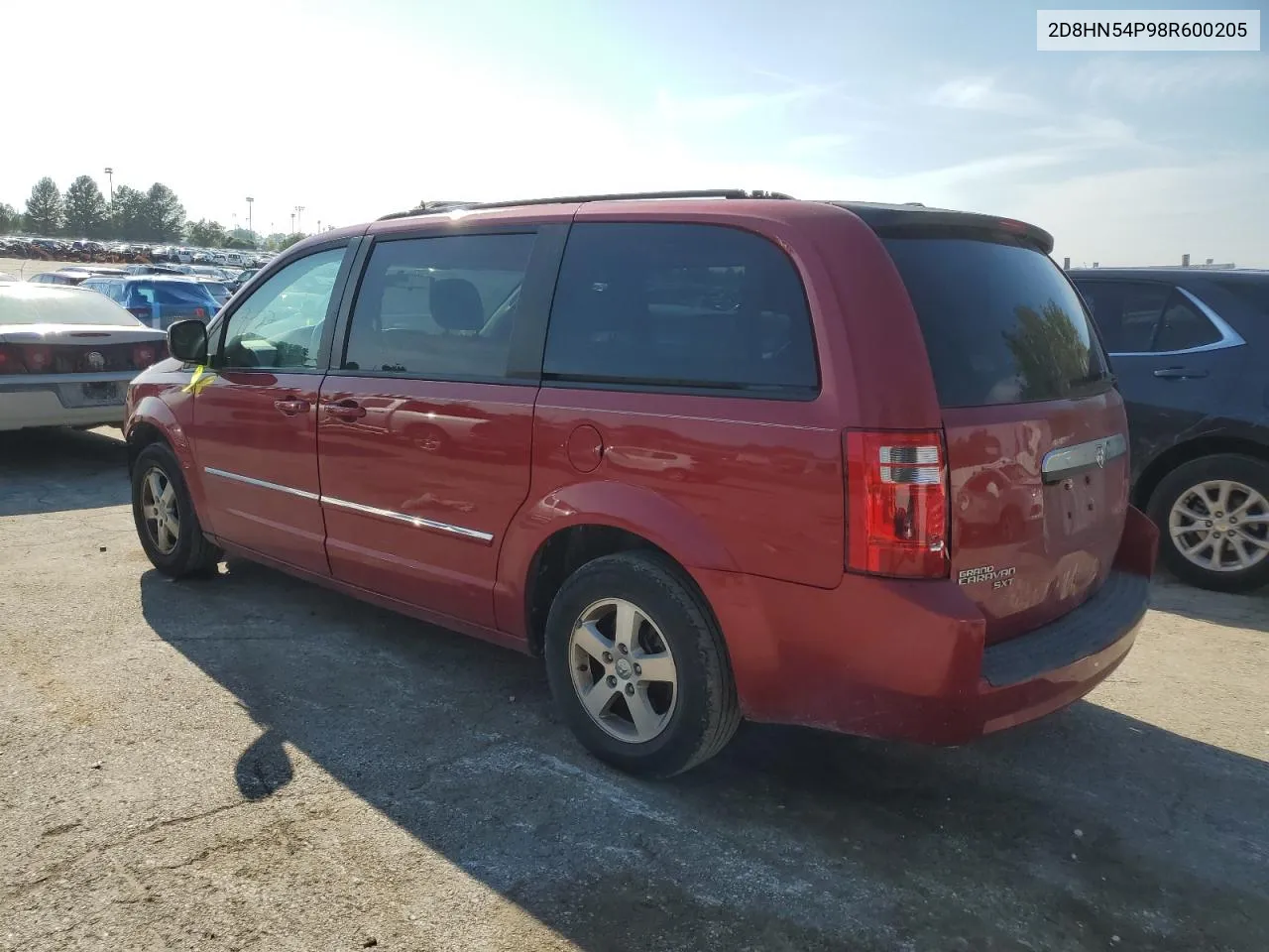 2008 Dodge Grand Caravan Sxt VIN: 2D8HN54P98R600205 Lot: 68171704