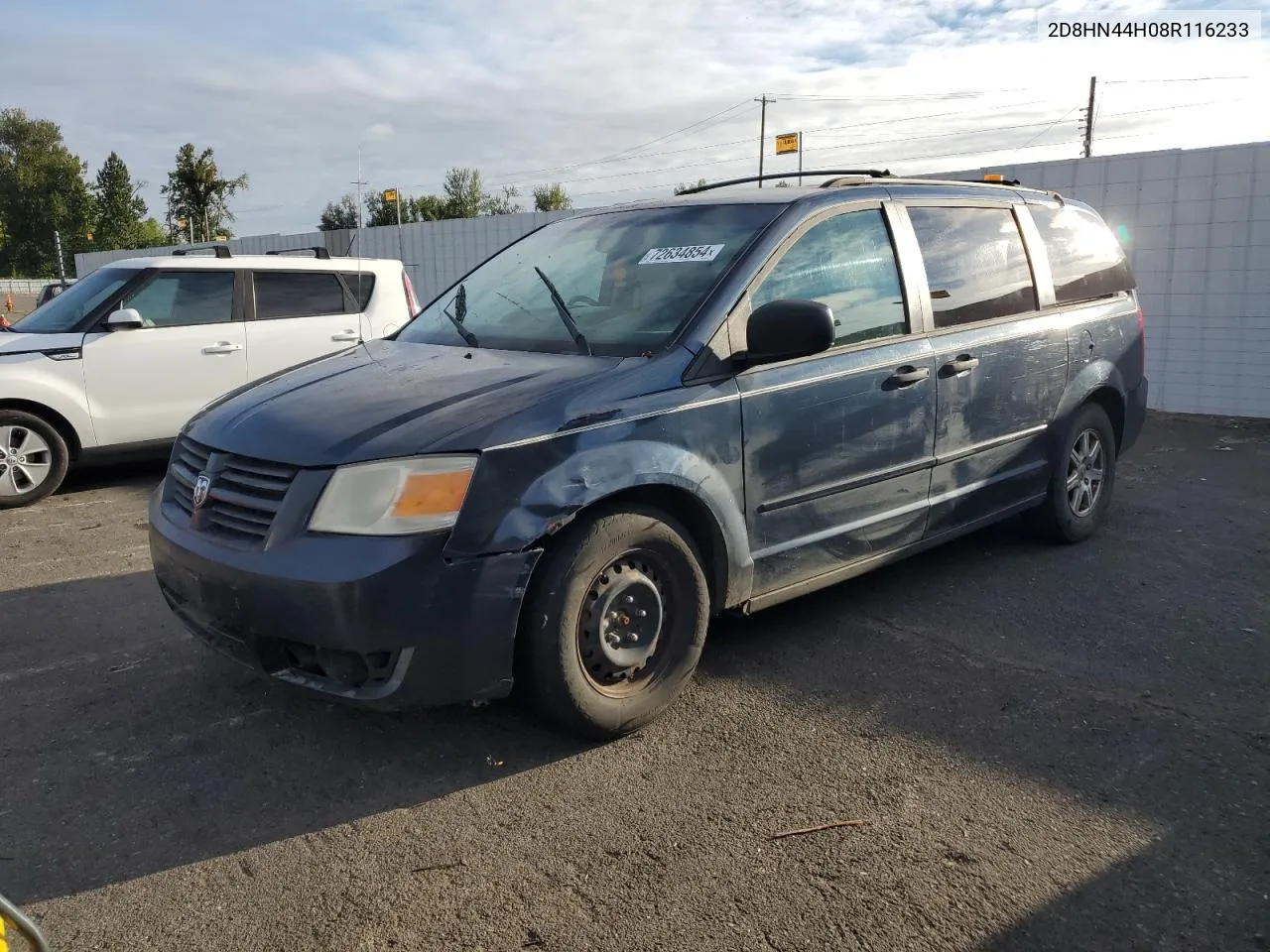 2008 Dodge Grand Caravan Se VIN: 2D8HN44H08R116233 Lot: 72634854