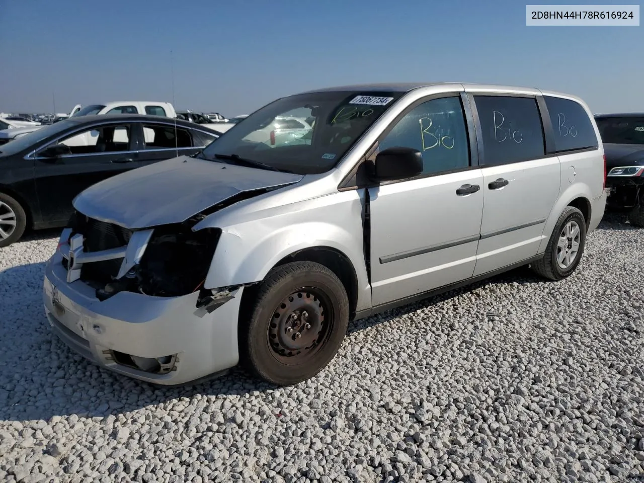 2008 Dodge Grand Caravan Se VIN: 2D8HN44H78R616924 Lot: 75067734