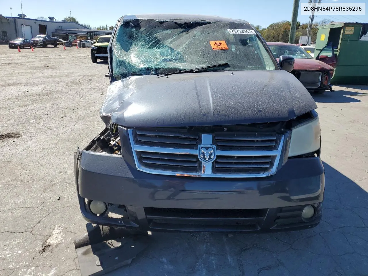 2008 Dodge Grand Caravan Sxt VIN: 2D8HN54P78R835296 Lot: 75739344