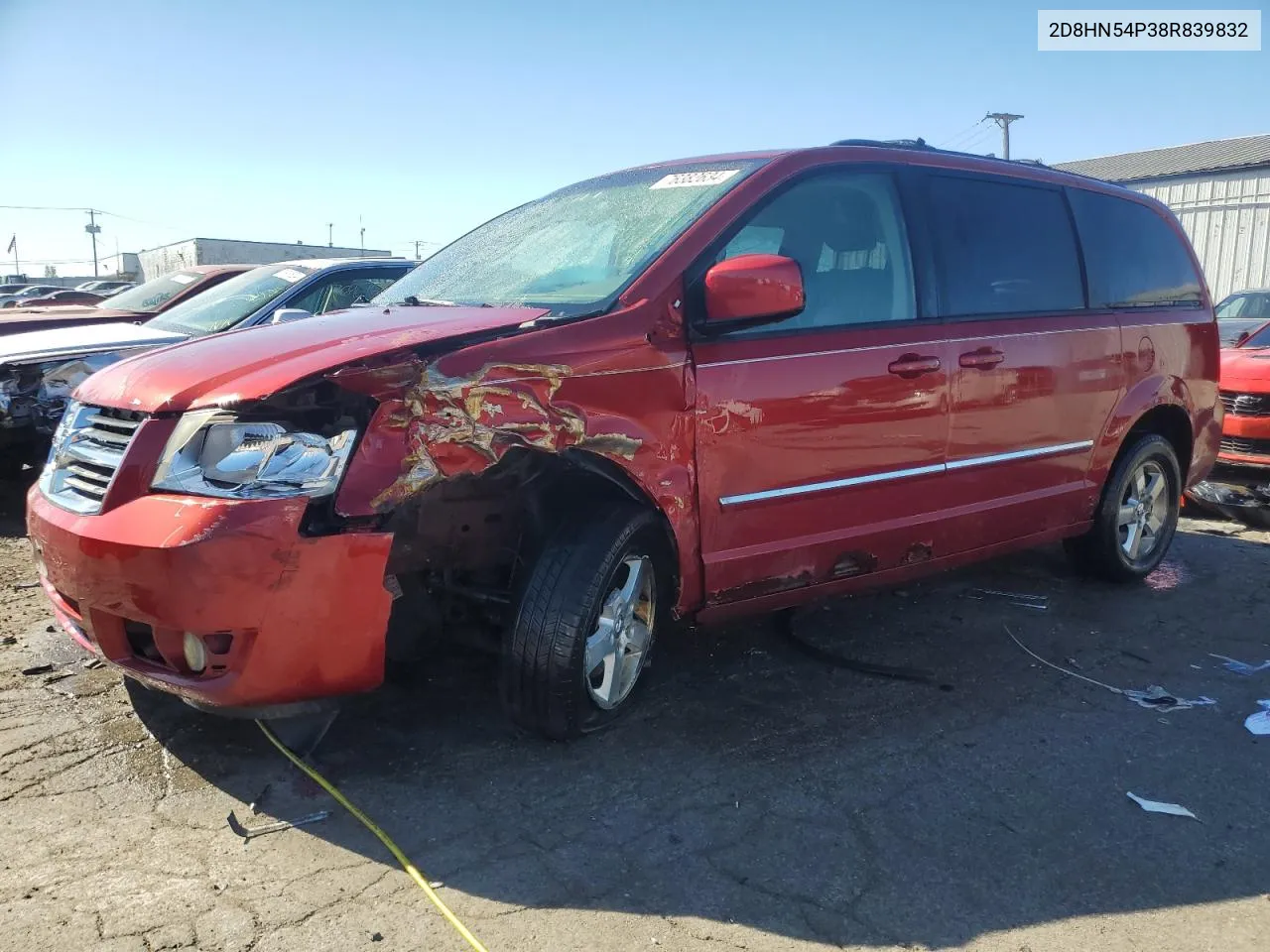 2008 Dodge Grand Caravan Sxt VIN: 2D8HN54P38R839832 Lot: 76382634