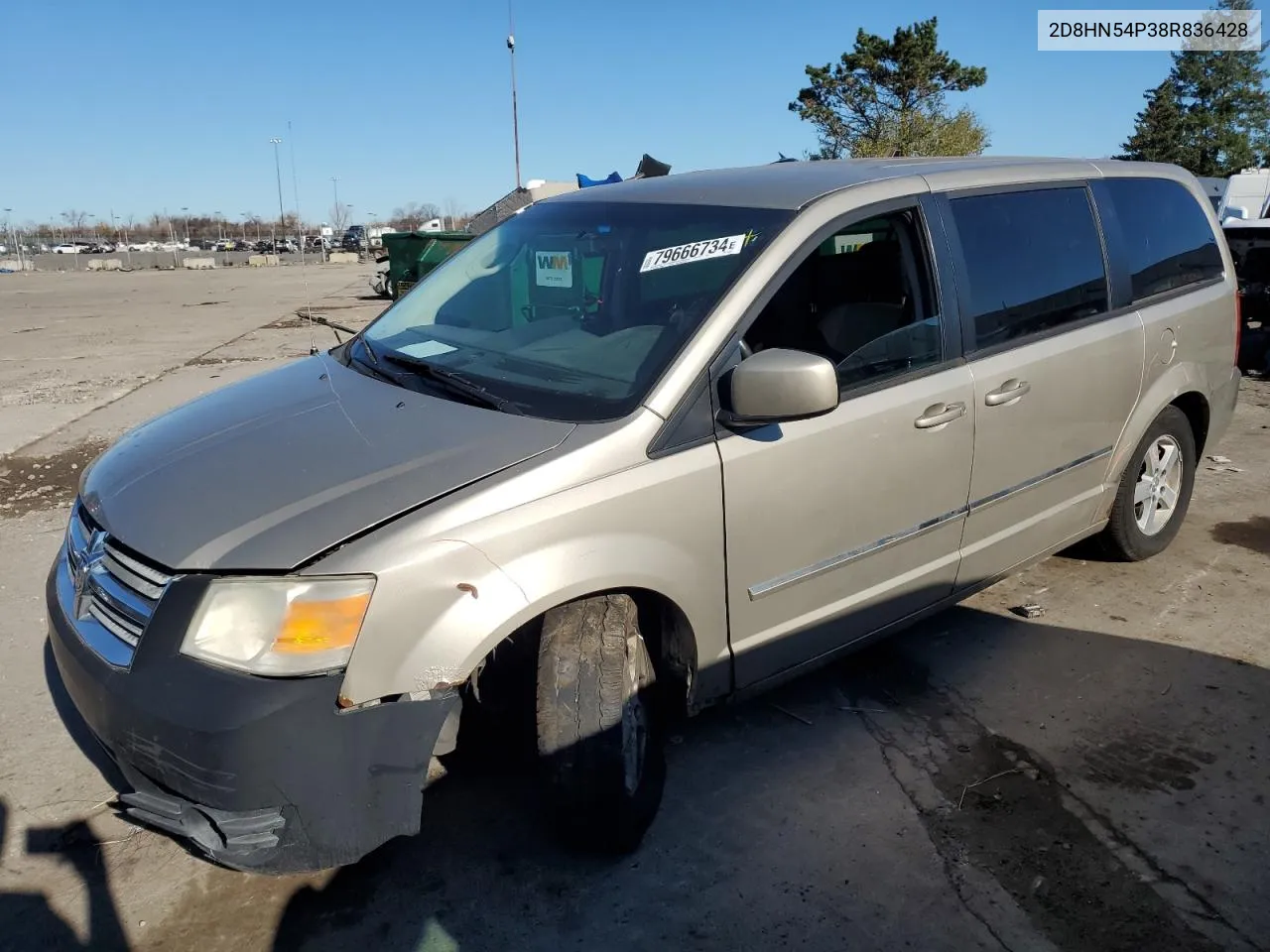 2008 Dodge Grand Caravan Sxt VIN: 2D8HN54P38R836428 Lot: 79666734