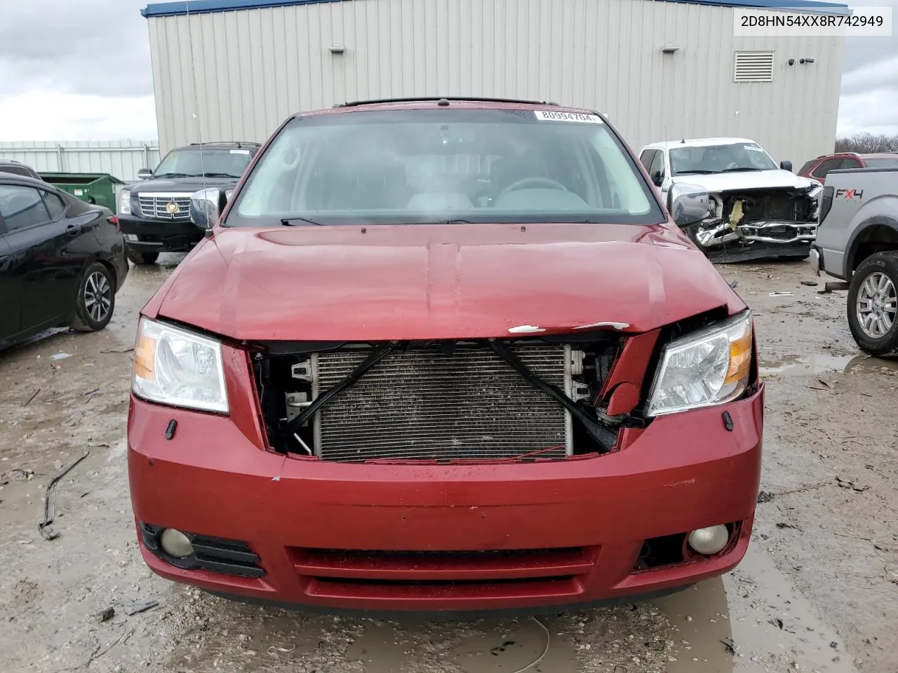 2008 Dodge Grand Caravan Sxt VIN: 2D8HN54XX8R742949 Lot: 80994704