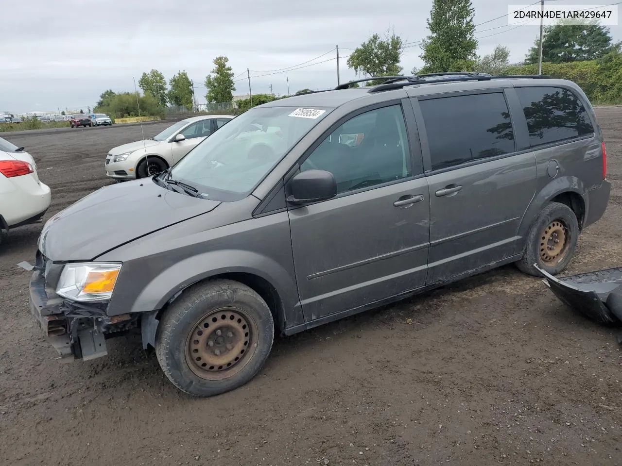 2010 Dodge Grand Caravan Se VIN: 2D4RN4DE1AR429647 Lot: 72599534