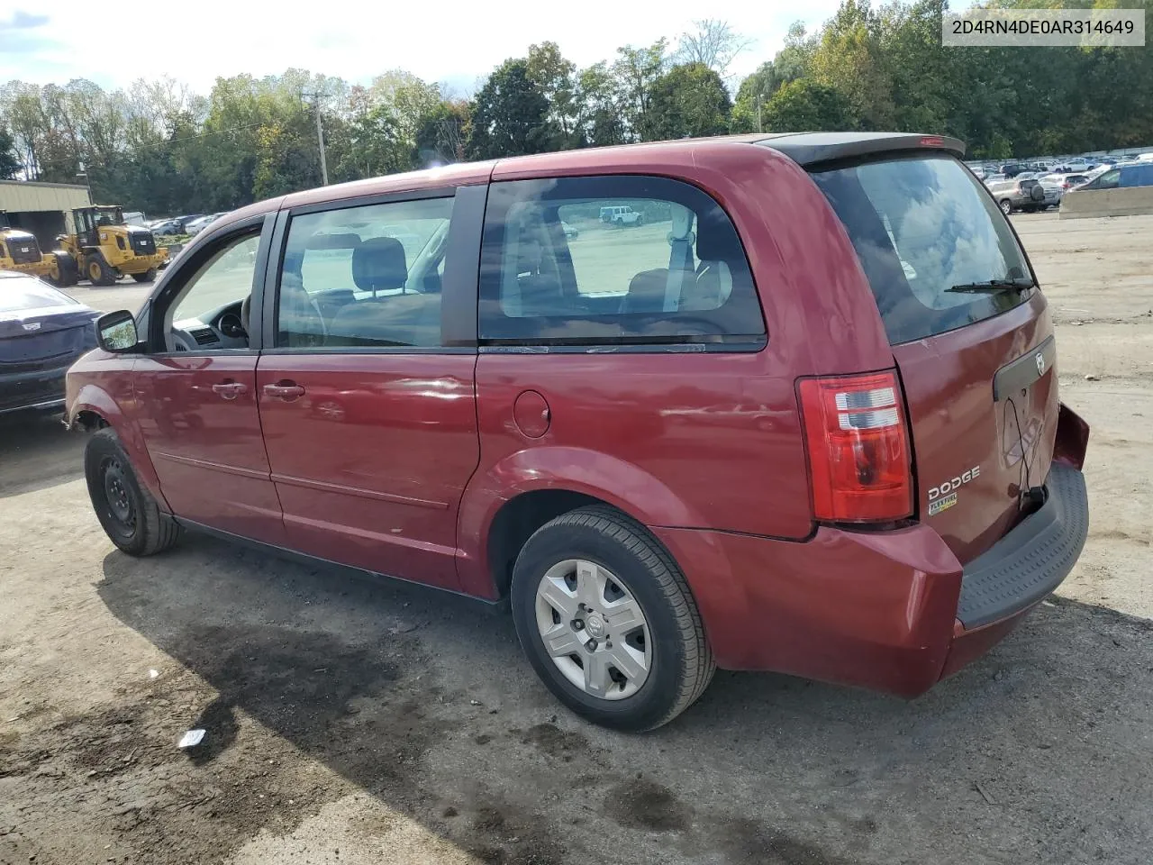 2010 Dodge Grand Caravan Se VIN: 2D4RN4DE0AR314649 Lot: 74618824