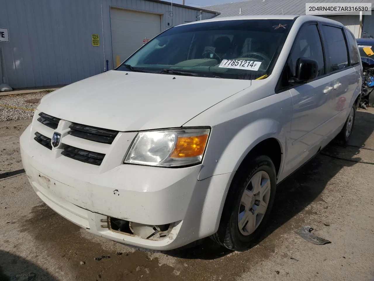 2010 Dodge Grand Caravan Se VIN: 2D4RN4DE7AR316530 Lot: 77851214