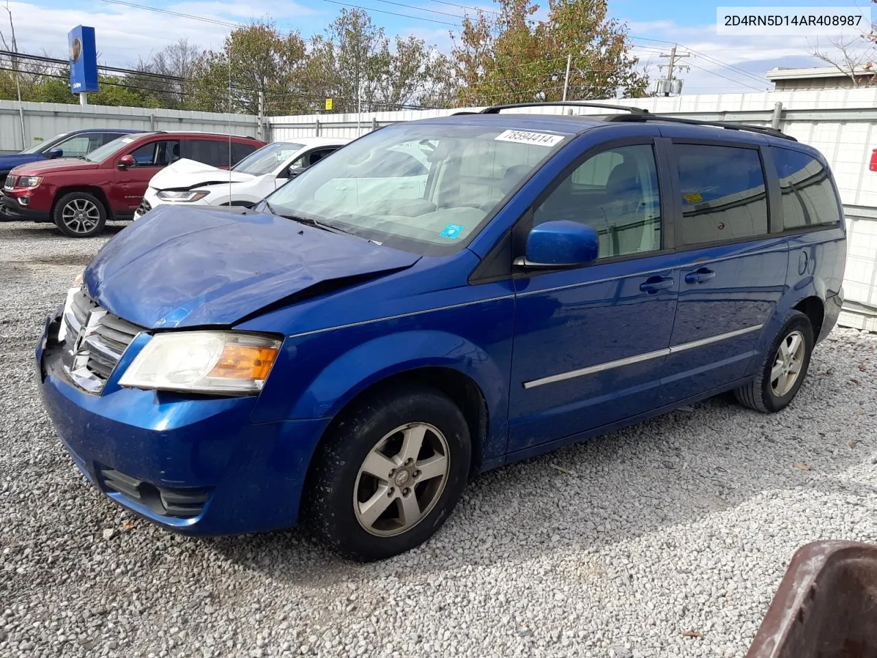 2010 Dodge Grand Caravan Sxt VIN: 2D4RN5D14AR408987 Lot: 78594414