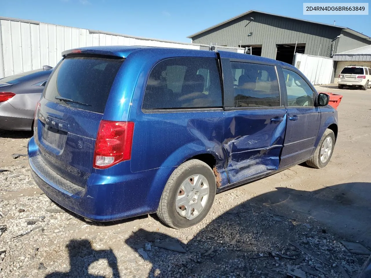 2011 Dodge Grand Caravan Express VIN: 2D4RN4DG6BR663849 Lot: 69285964