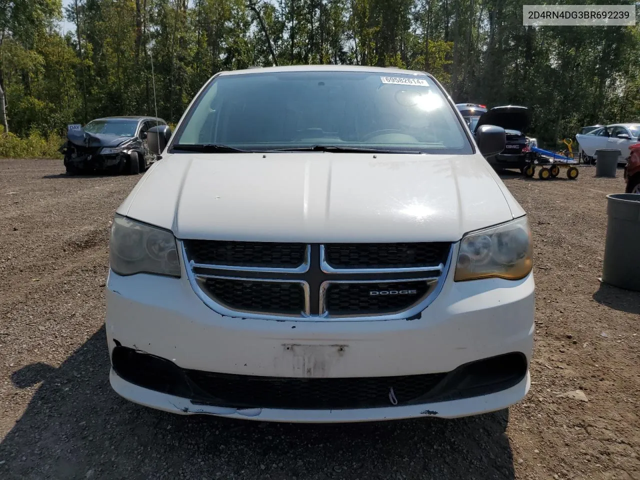 2011 Dodge Grand Caravan Express VIN: 2D4RN4DG3BR692239 Lot: 69582614