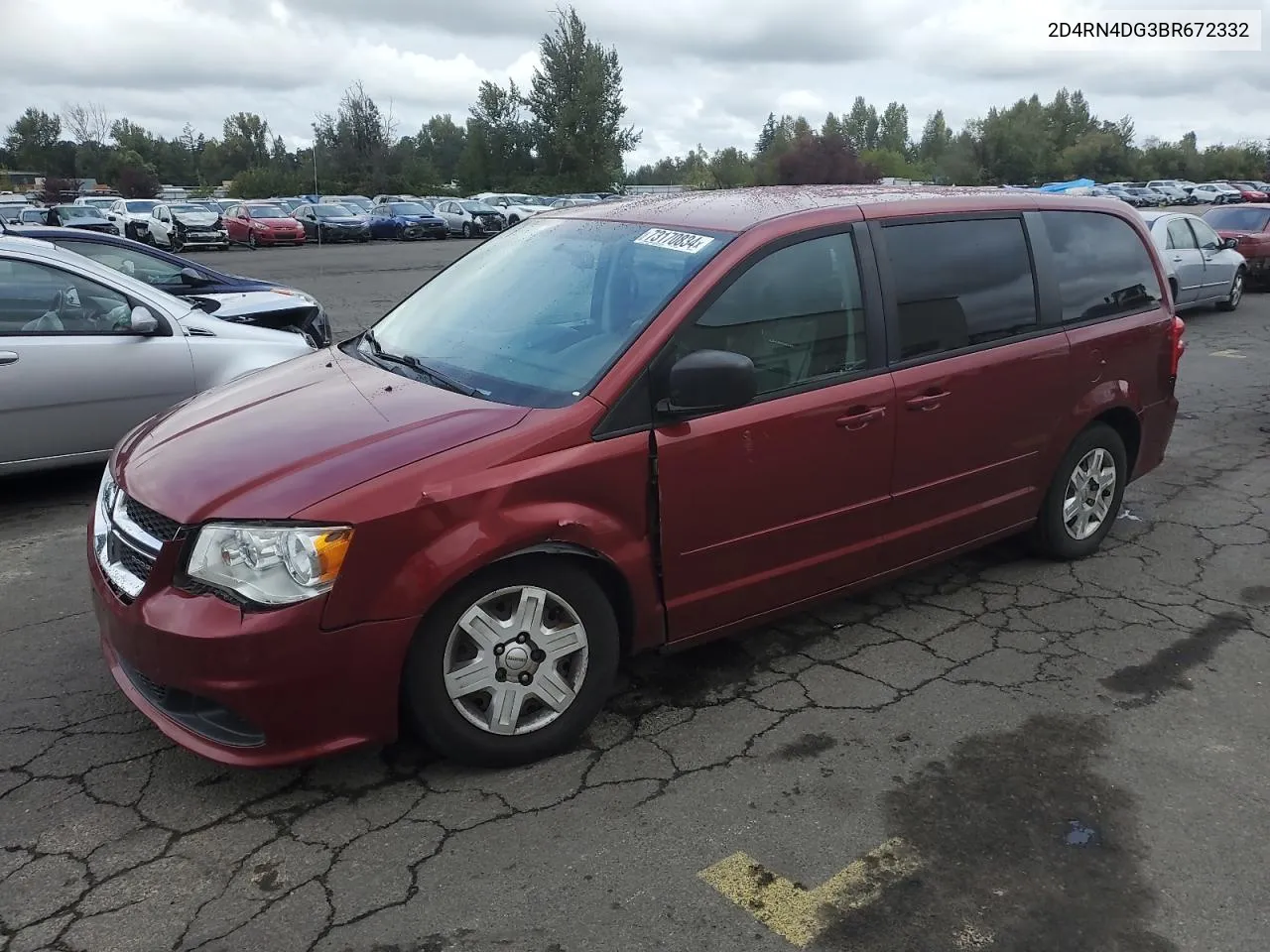 2011 Dodge Grand Caravan Express VIN: 2D4RN4DG3BR672332 Lot: 73170834