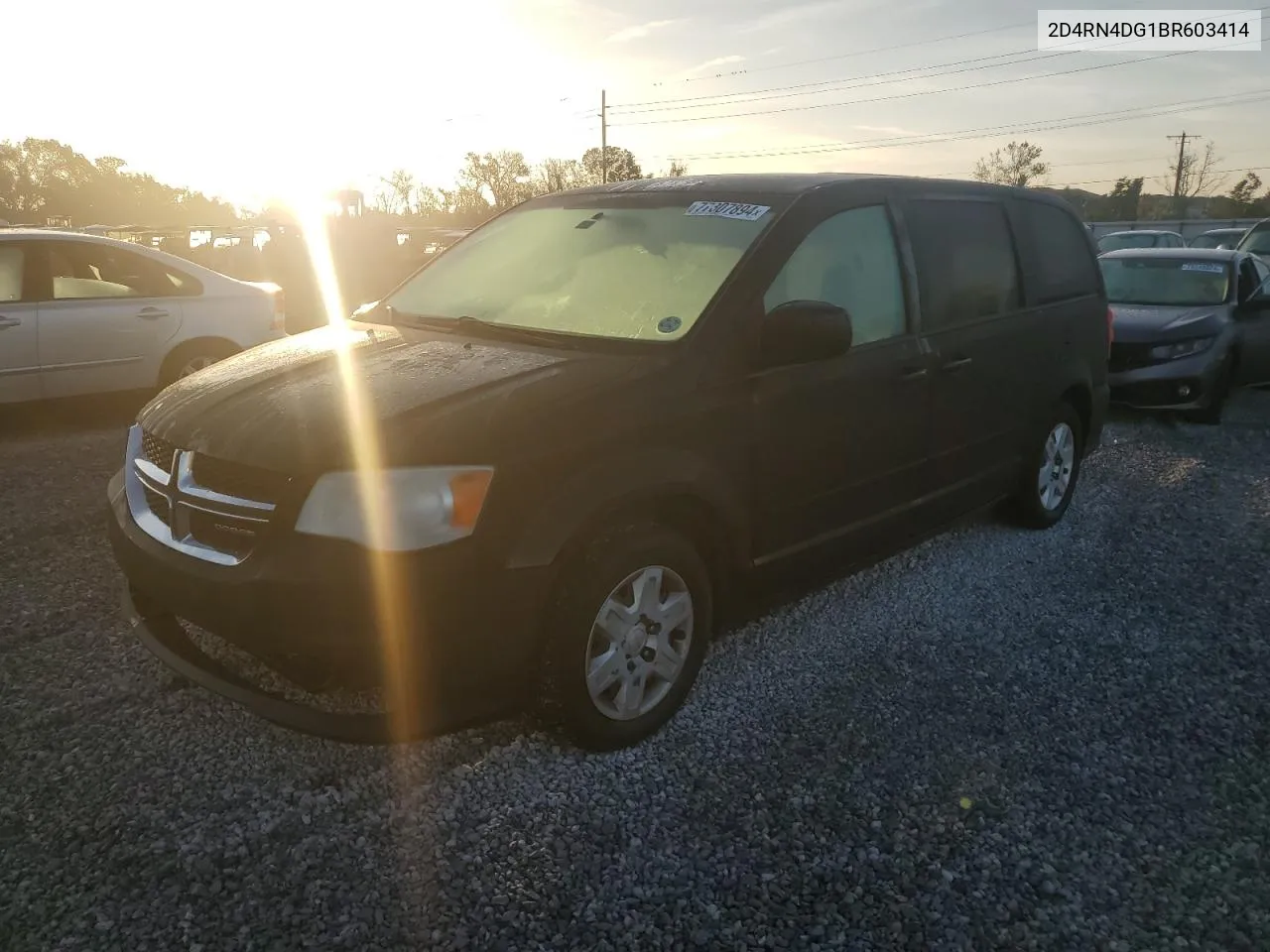 2011 Dodge Grand Caravan Express VIN: 2D4RN4DG1BR603414 Lot: 77307894