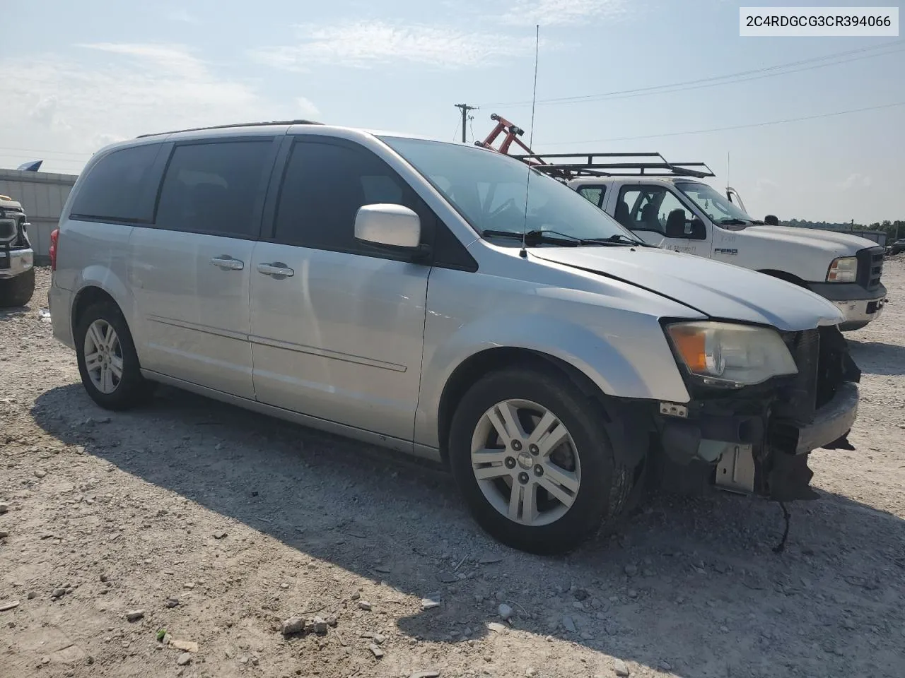 2012 Dodge Grand Caravan Sxt VIN: 2C4RDGCG3CR394066 Lot: 60139134