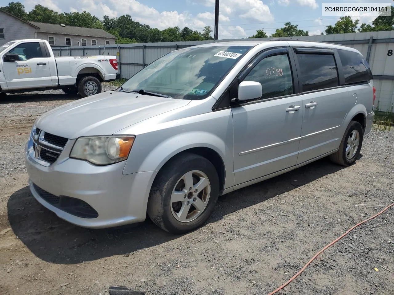 2012 Dodge Grand Caravan Sxt VIN: 2C4RDGCG6CR104161 Lot: 62400784