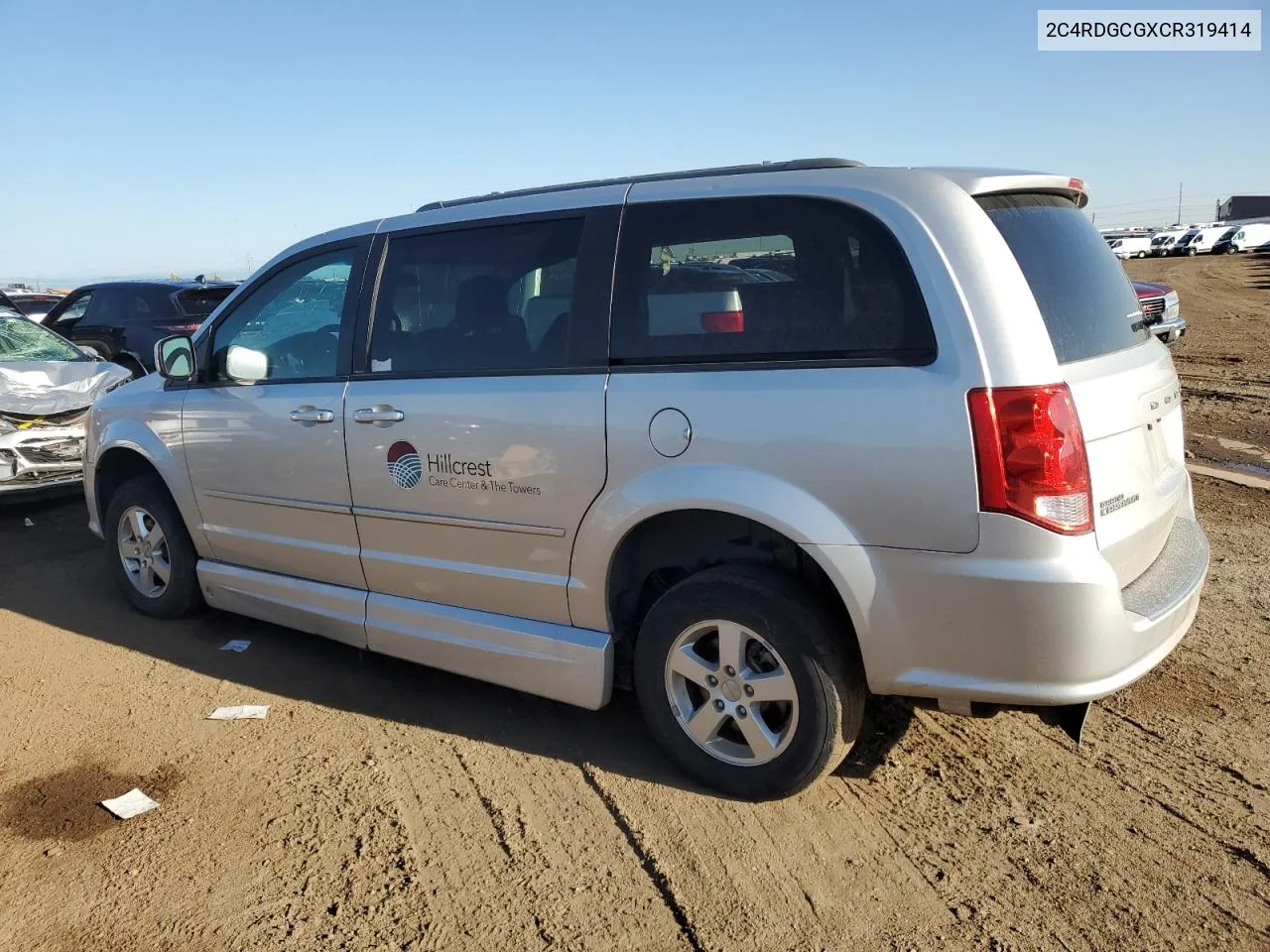 2012 Dodge Grand Caravan Sxt VIN: 2C4RDGCGXCR319414 Lot: 66737264