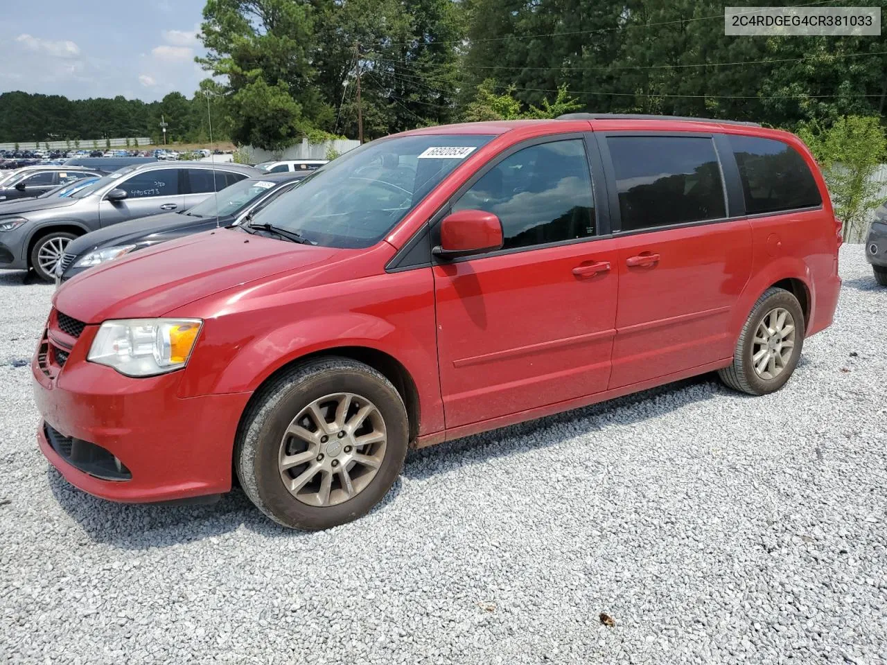 2012 Dodge Grand Caravan R/T VIN: 2C4RDGEG4CR381033 Lot: 66920534