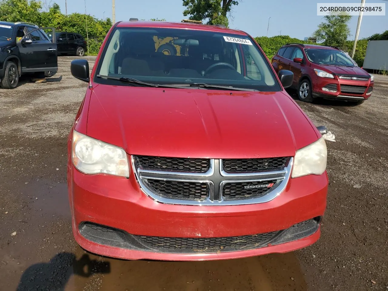 2012 Dodge Grand Caravan Se VIN: 2C4RDGBG9CR298475 Lot: 67264864