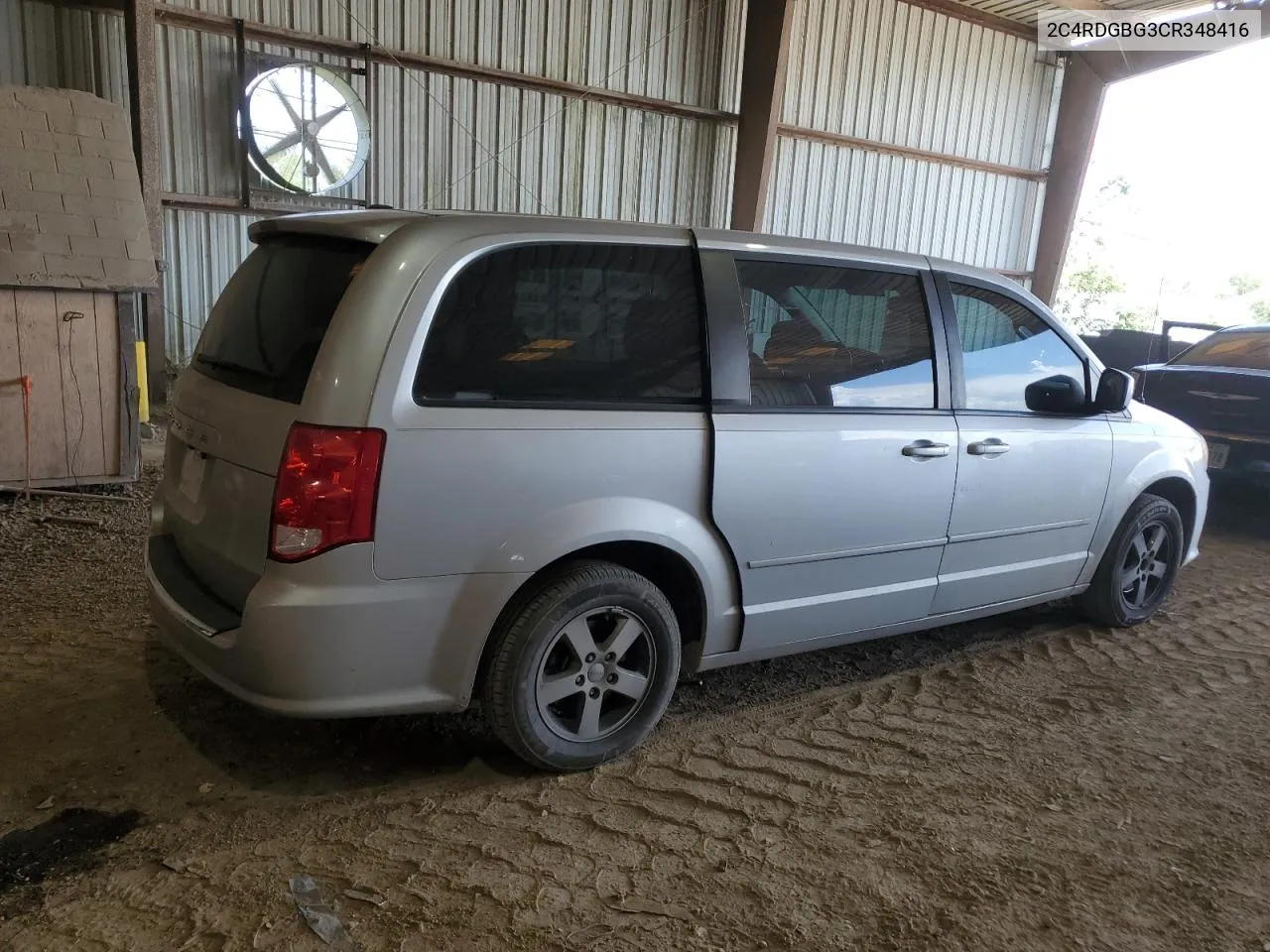 2012 Dodge Grand Caravan Se VIN: 2C4RDGBG3CR348416 Lot: 67901354