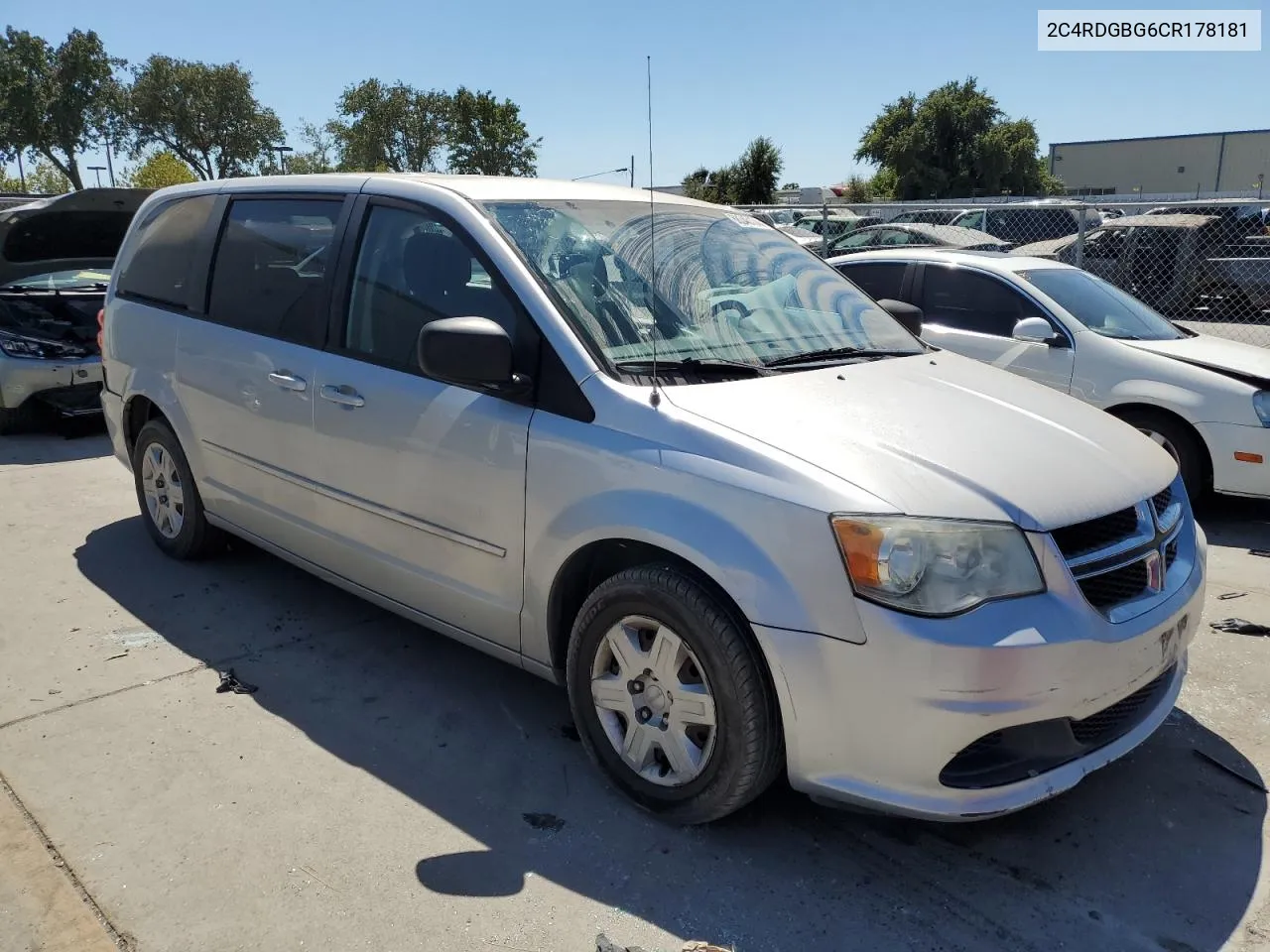 2012 Dodge Grand Caravan Se VIN: 2C4RDGBG6CR178181 Lot: 68346174