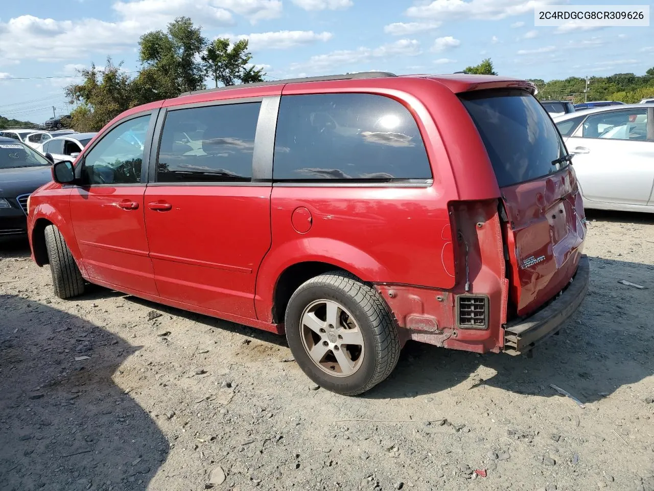 2012 Dodge Grand Caravan Sxt VIN: 2C4RDGCG8CR309626 Lot: 69875804