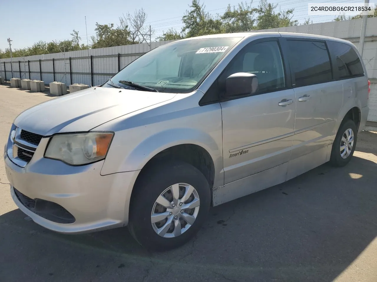 2012 Dodge Grand Caravan Se VIN: 2C4RDGBG6CR218534 Lot: 71290304