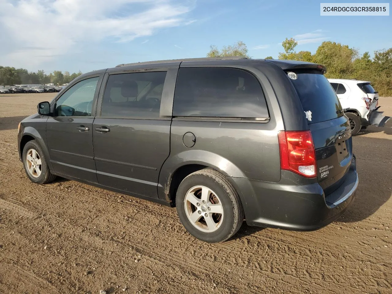 2C4RDGCG3CR358815 2012 Dodge Grand Caravan Sxt