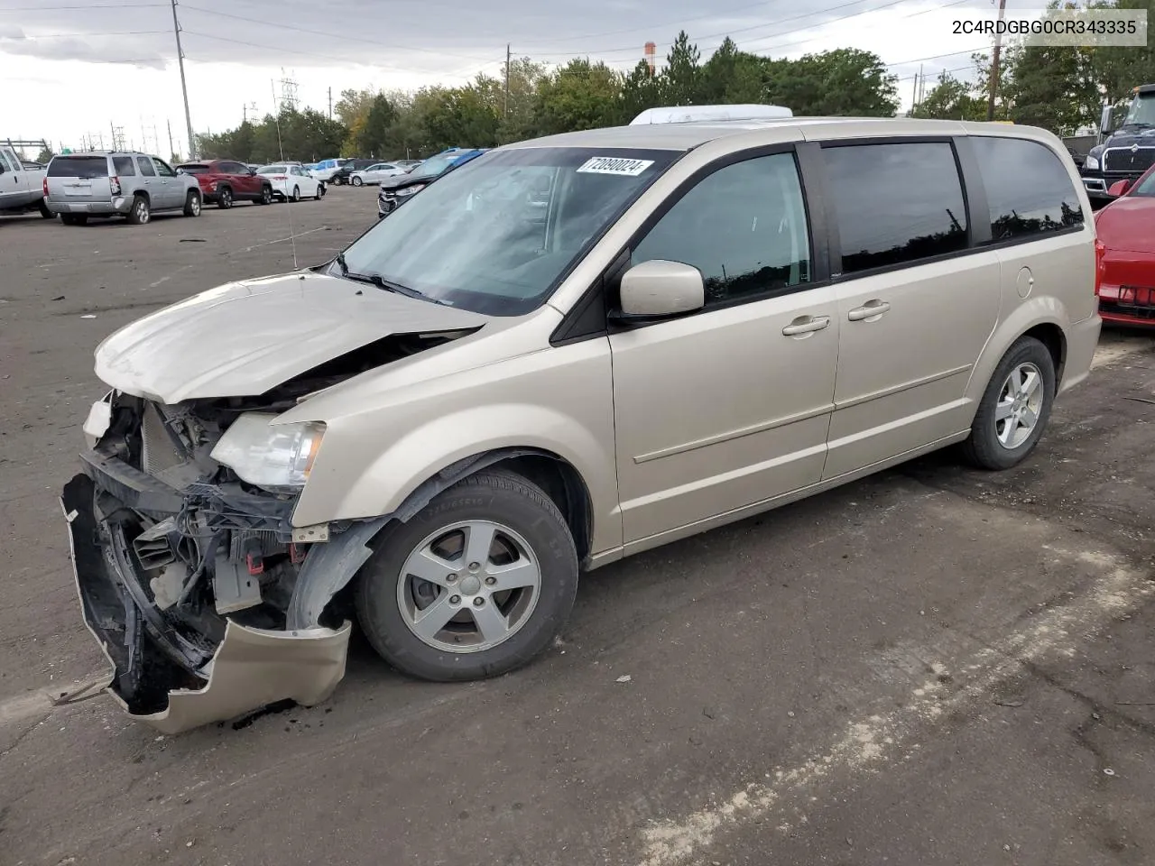 2012 Dodge Grand Caravan Se VIN: 2C4RDGBG0CR343335 Lot: 72090024