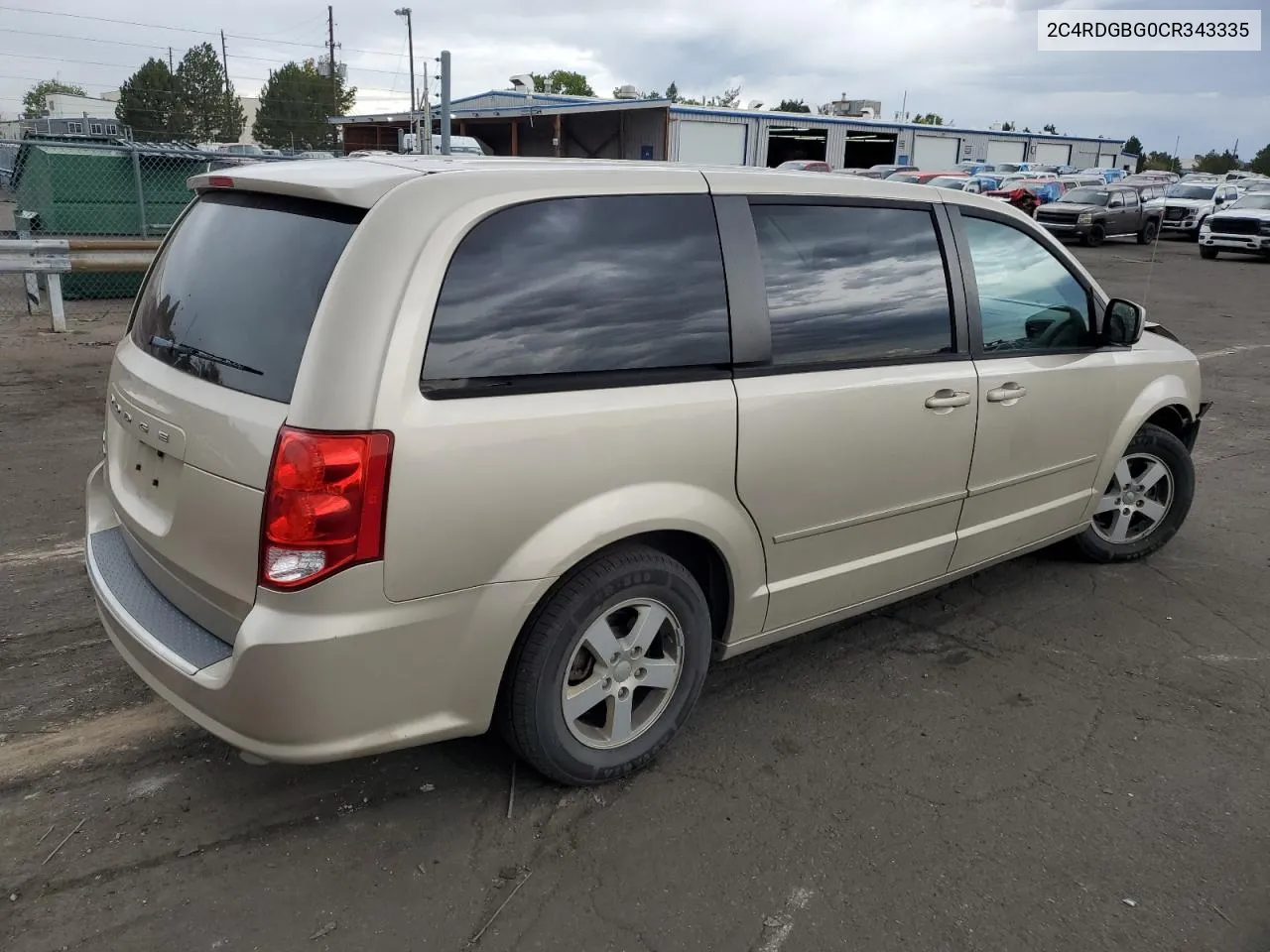 2012 Dodge Grand Caravan Se VIN: 2C4RDGBG0CR343335 Lot: 72090024