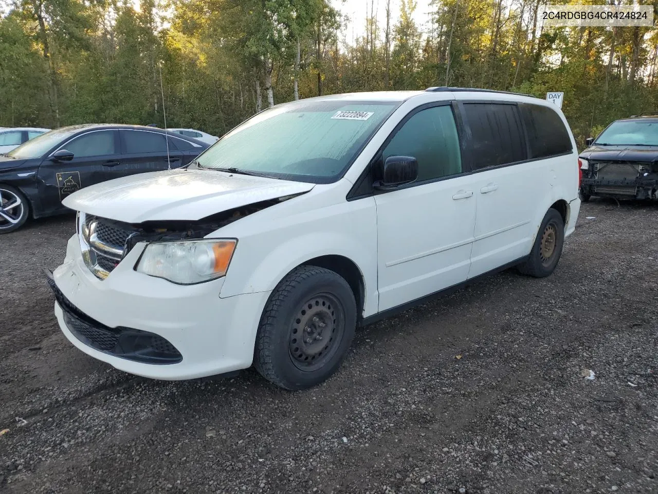 2012 Dodge Grand Caravan Se VIN: 2C4RDGBG4CR424824 Lot: 73222894