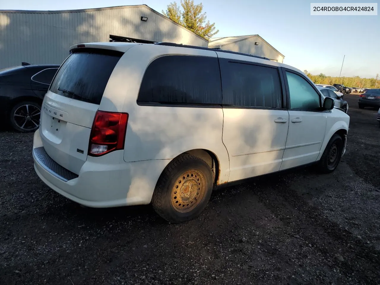 2012 Dodge Grand Caravan Se VIN: 2C4RDGBG4CR424824 Lot: 73222894