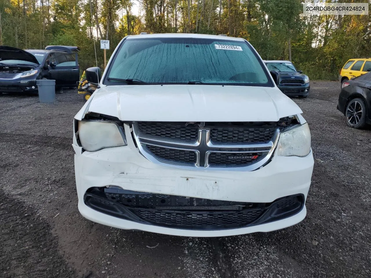 2012 Dodge Grand Caravan Se VIN: 2C4RDGBG4CR424824 Lot: 73222894