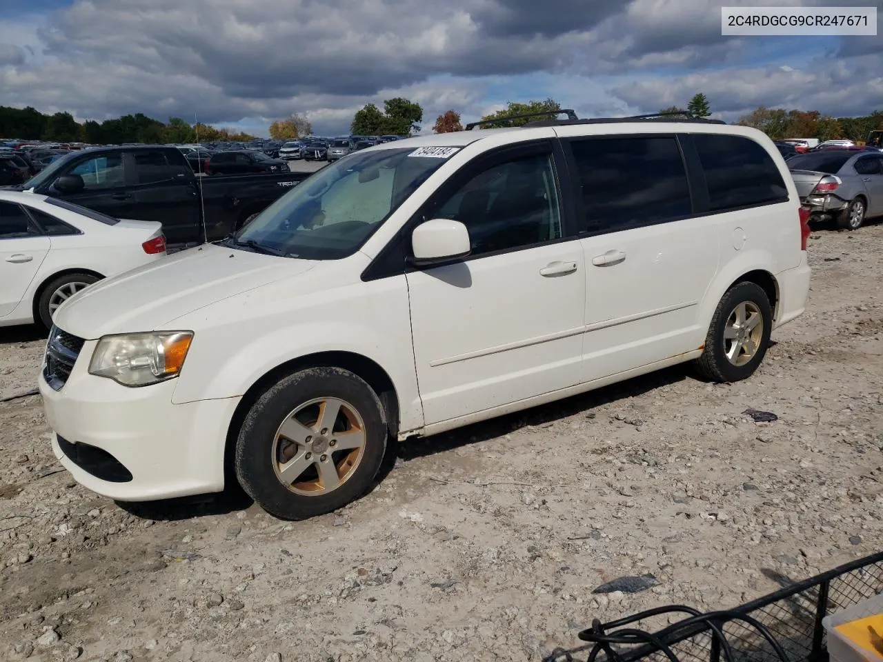 2012 Dodge Grand Caravan Sxt VIN: 2C4RDGCG9CR247671 Lot: 73404184