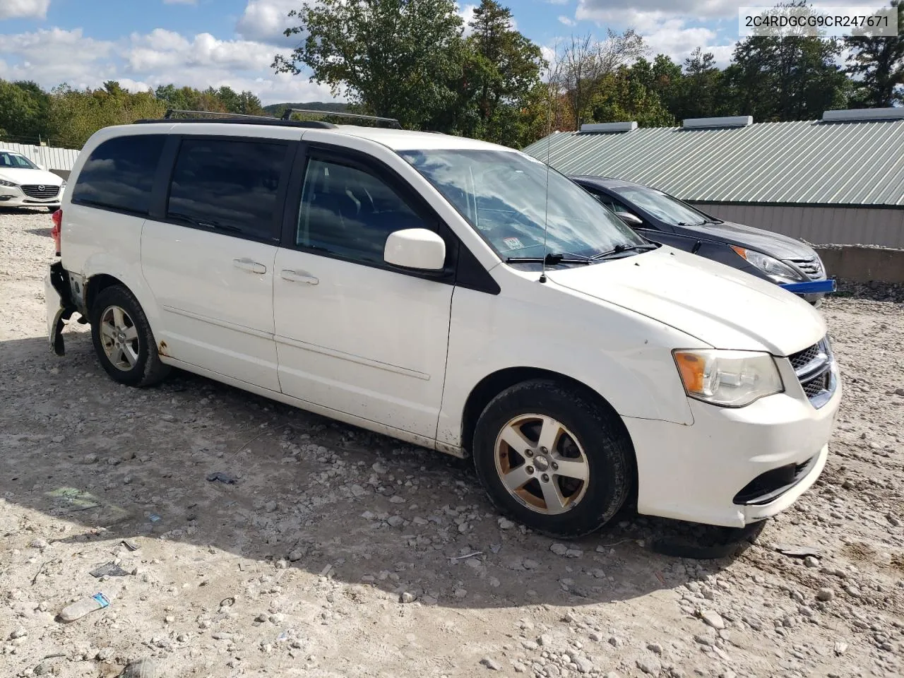 2012 Dodge Grand Caravan Sxt VIN: 2C4RDGCG9CR247671 Lot: 73404184