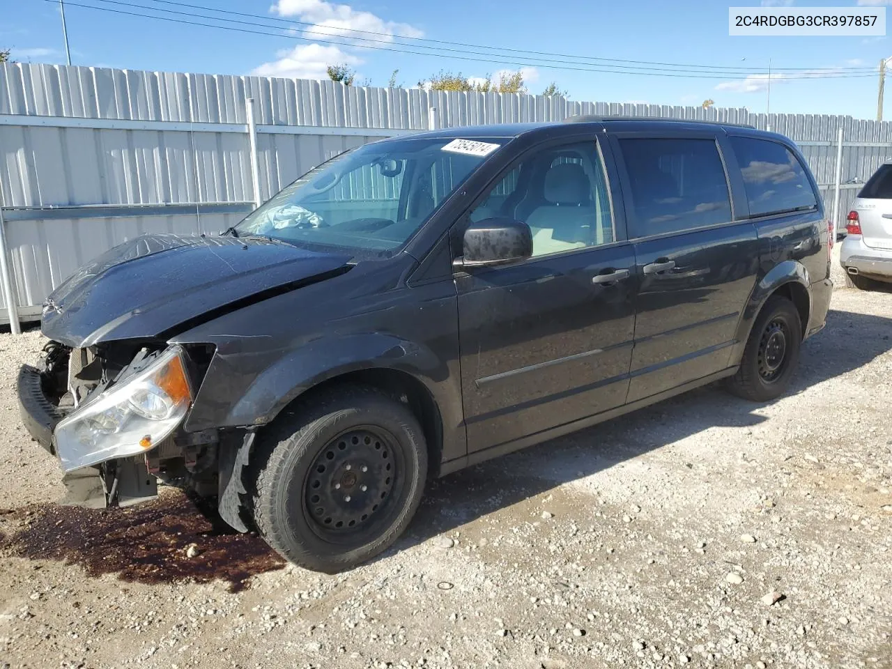 2012 Dodge Grand Caravan Se VIN: 2C4RDGBG3CR397857 Lot: 73545014