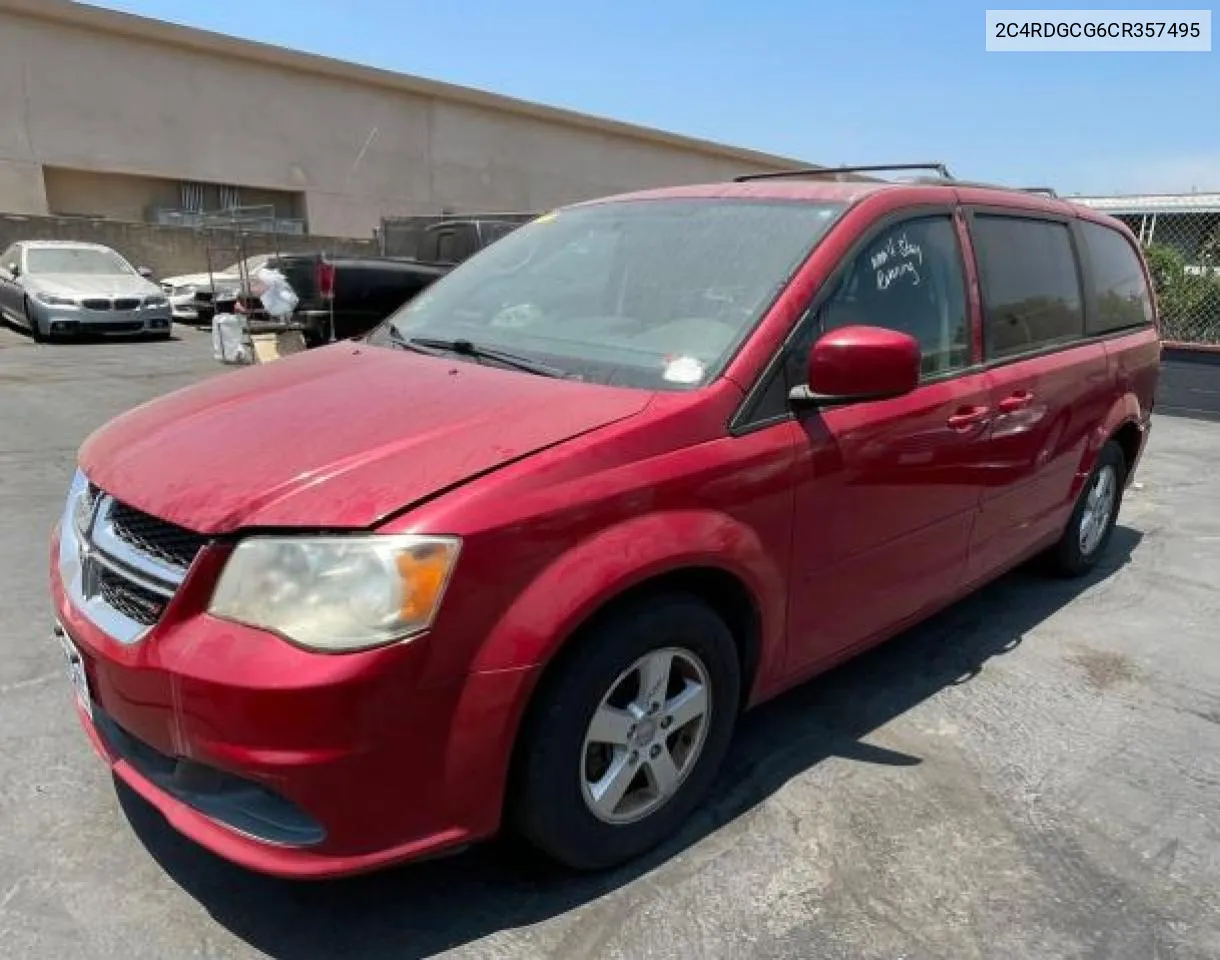 2012 Dodge Grand Caravan Sxt VIN: 2C4RDGCG6CR357495 Lot: 73611074