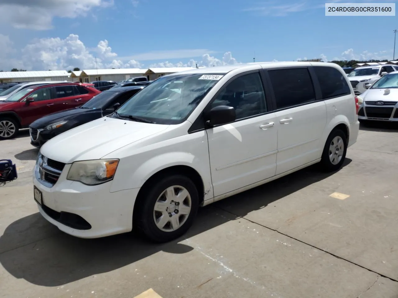 2012 Dodge Grand Caravan Se VIN: 2C4RDGBG0CR351600 Lot: 73737134