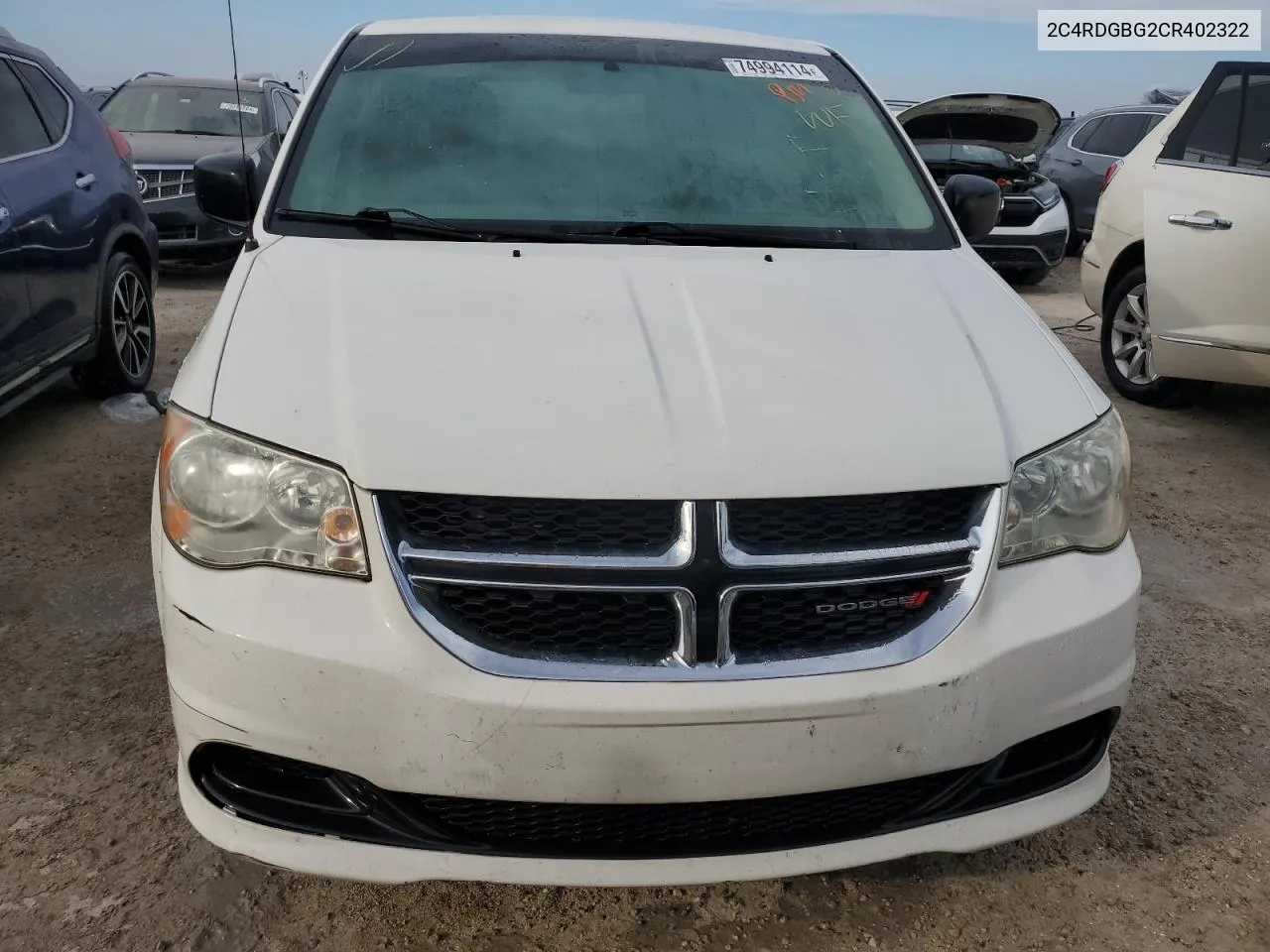 2012 Dodge Grand Caravan Se VIN: 2C4RDGBG2CR402322 Lot: 74994114