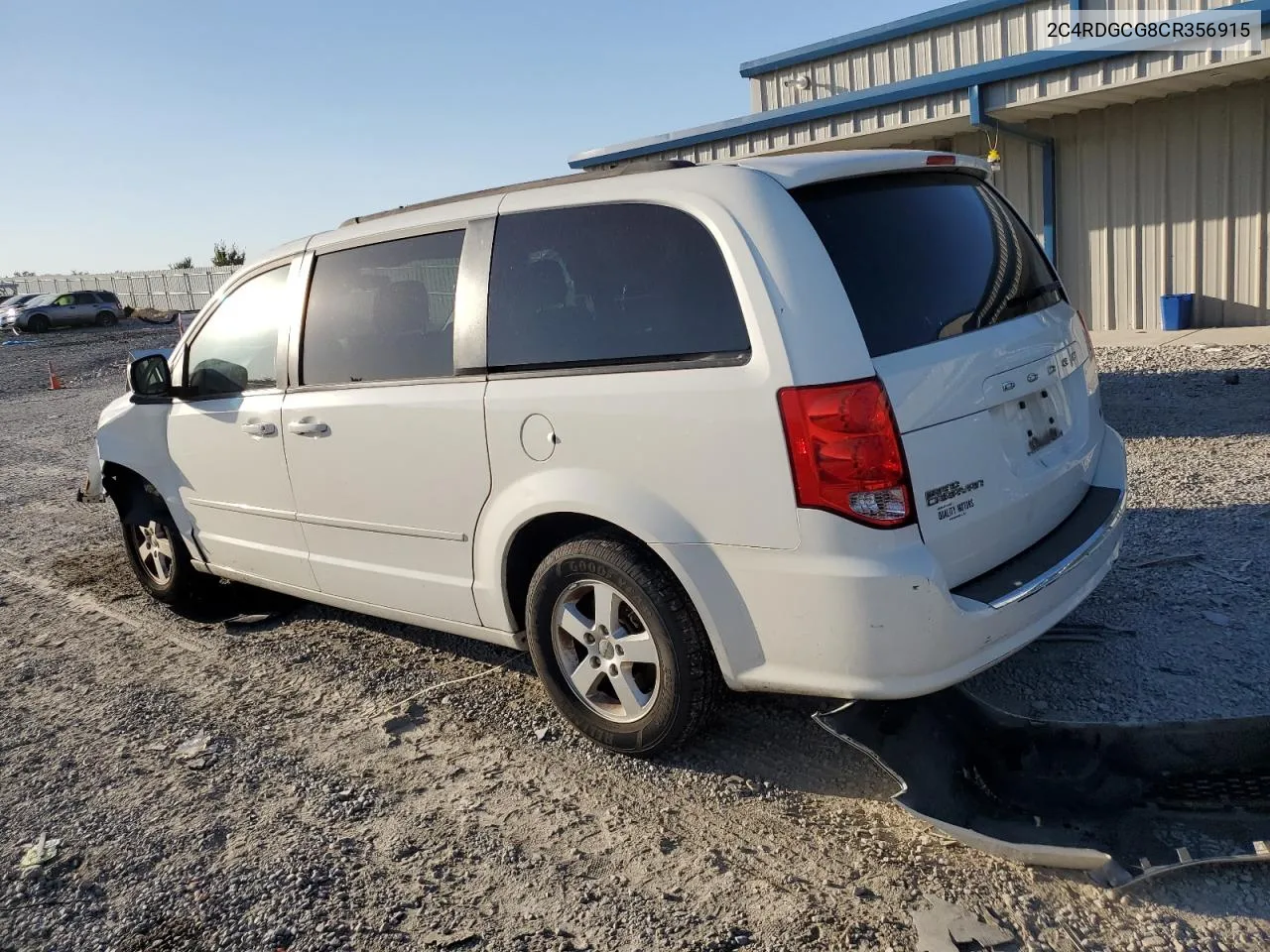 2012 Dodge Grand Caravan Sxt VIN: 2C4RDGCG8CR356915 Lot: 75002564