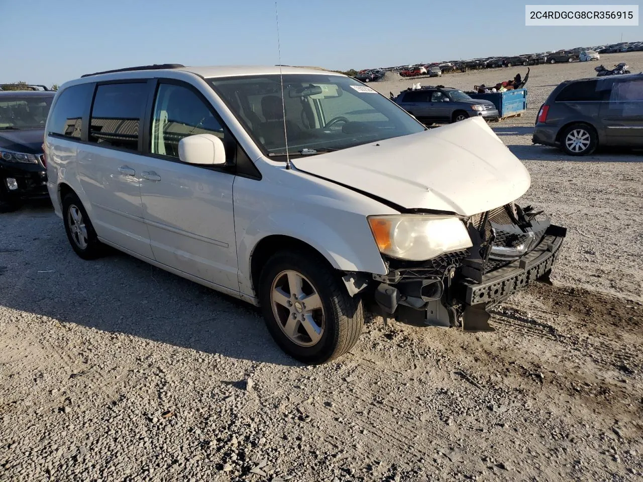 2012 Dodge Grand Caravan Sxt VIN: 2C4RDGCG8CR356915 Lot: 75002564