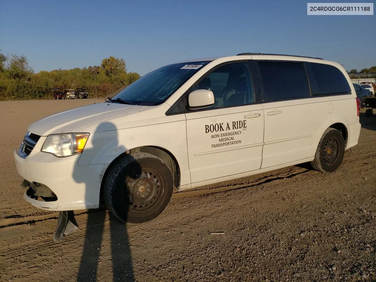 2012 Dodge Grand Caravan Sxt VIN: 2C4RDGCG6CR111188 Lot: 75416064