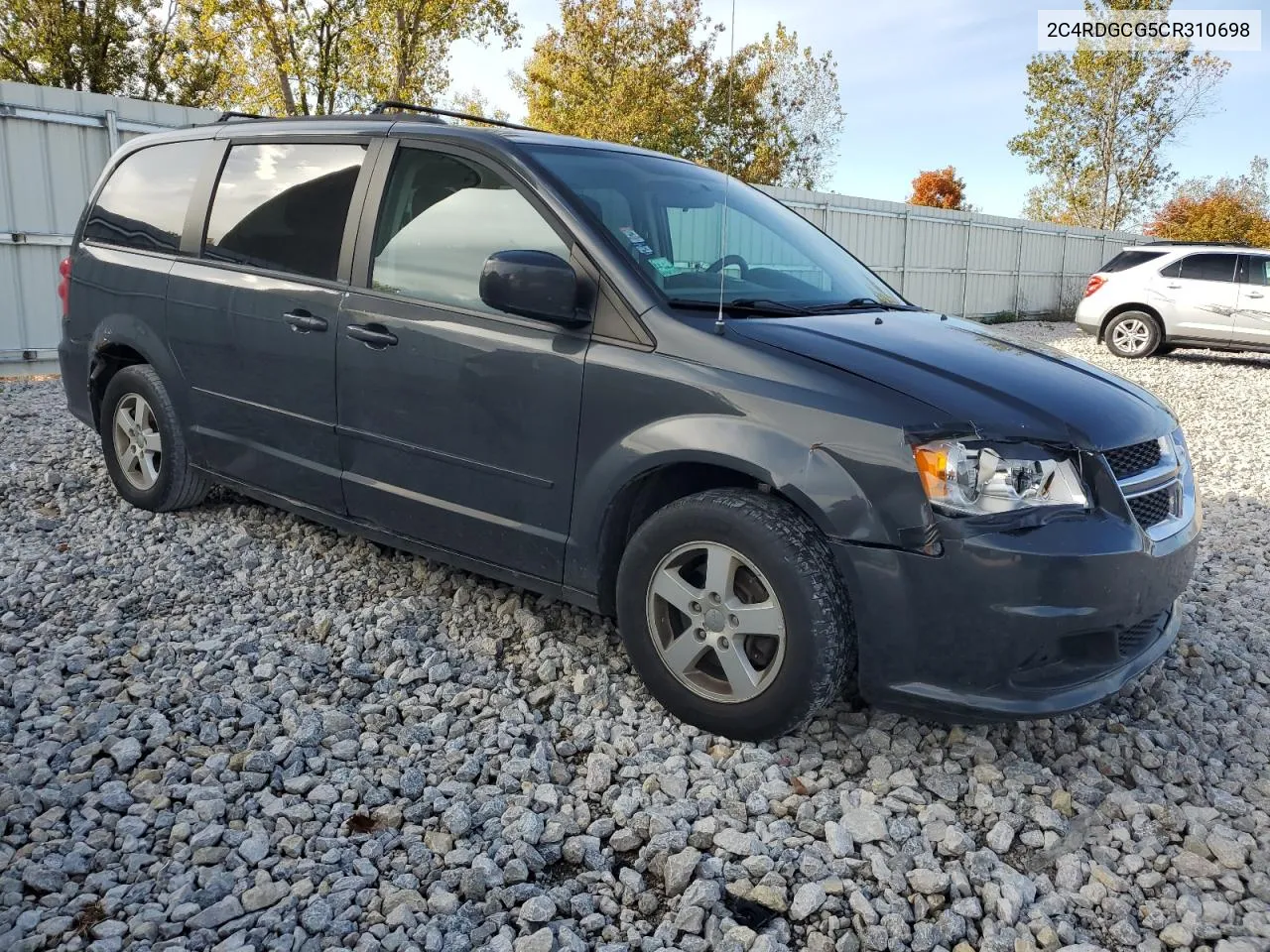 2012 Dodge Grand Caravan Sxt VIN: 2C4RDGCG5CR310698 Lot: 75870774