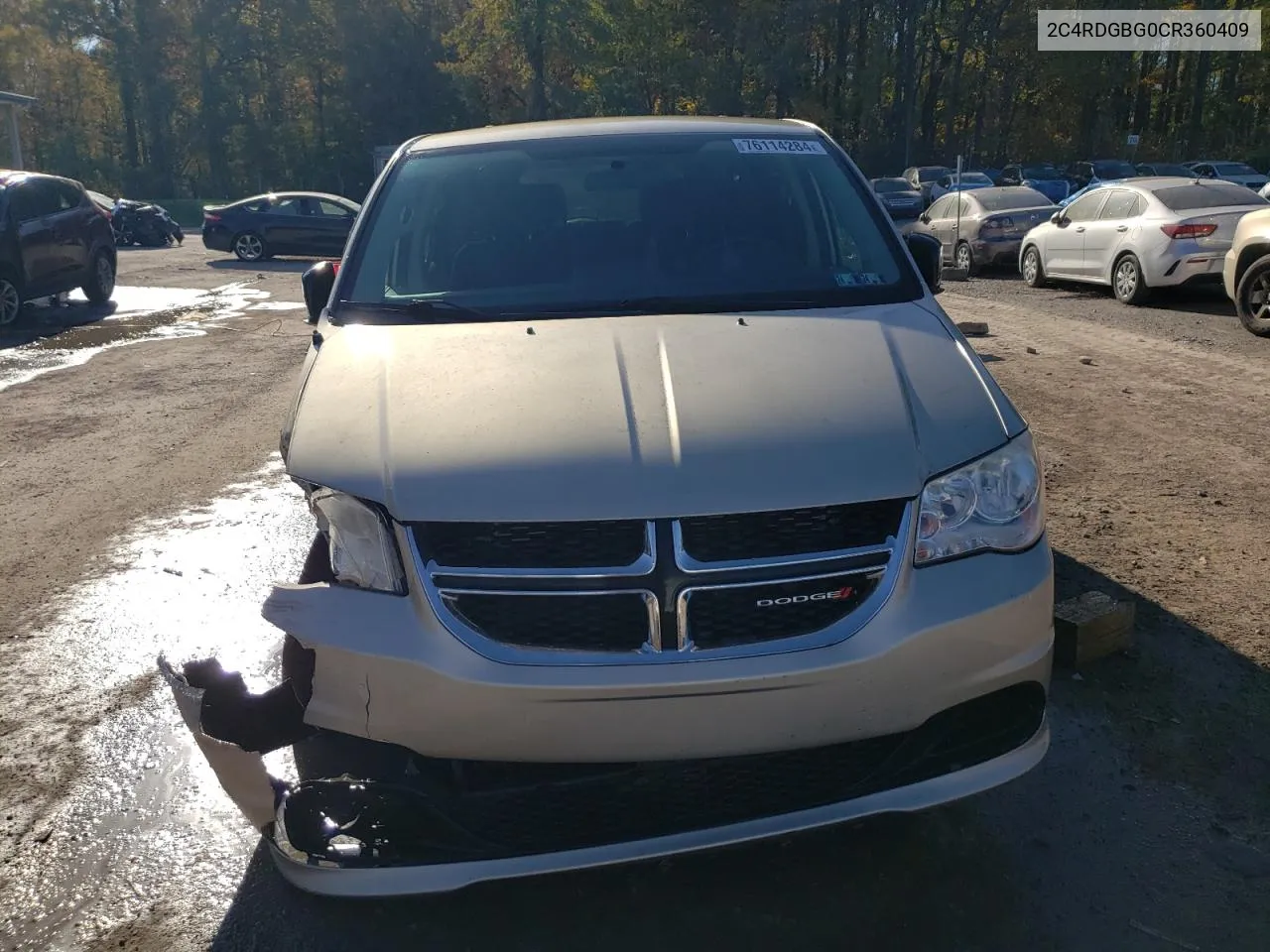 2012 Dodge Grand Caravan Se VIN: 2C4RDGBG0CR360409 Lot: 76114284