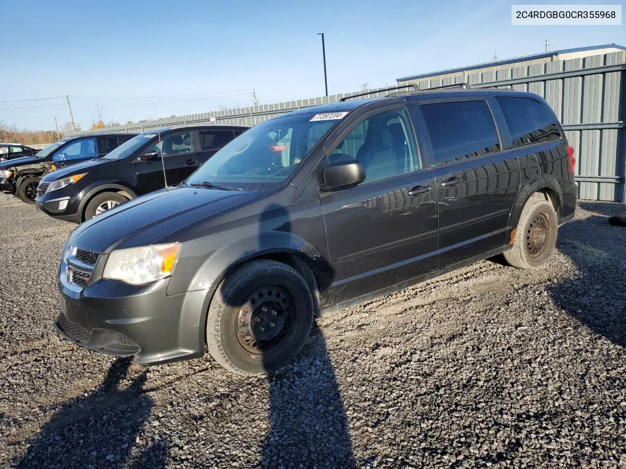 2012 Dodge Grand Caravan Se VIN: 2C4RDGBG0CR355968 Lot: 77397234