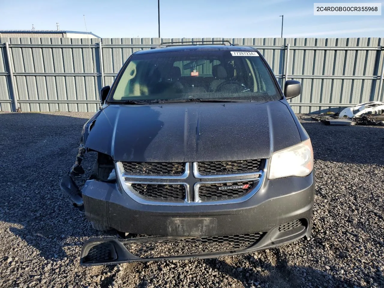 2012 Dodge Grand Caravan Se VIN: 2C4RDGBG0CR355968 Lot: 77397234